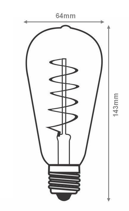 Kit Suspension Luminaire Noir avec Ampoule E27 6W Edison - Silumen