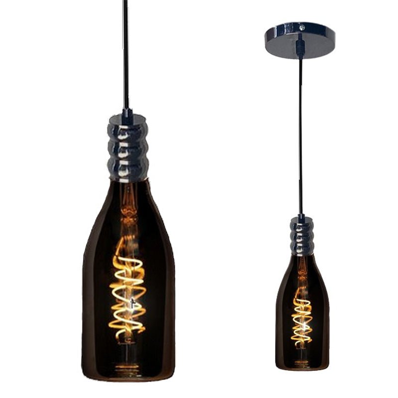 Kit Suspension Luminaire Noir avec Ampoule E27 Filament Bouteille 4W - Silumen