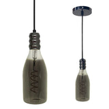 Kit Suspension Luminaire Noir avec Ampoule E27 Filament Bouteille 4W