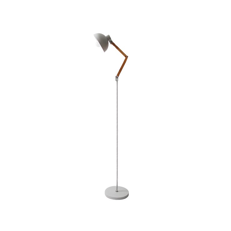 Lampadaire métal industriel sur pied en bois - H.150cm - Silumen