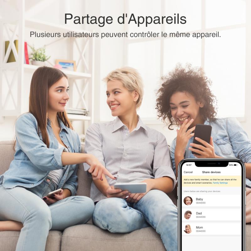 Lampe connectée Wifi RGBW 2A Dimmable Tactile - Silumen