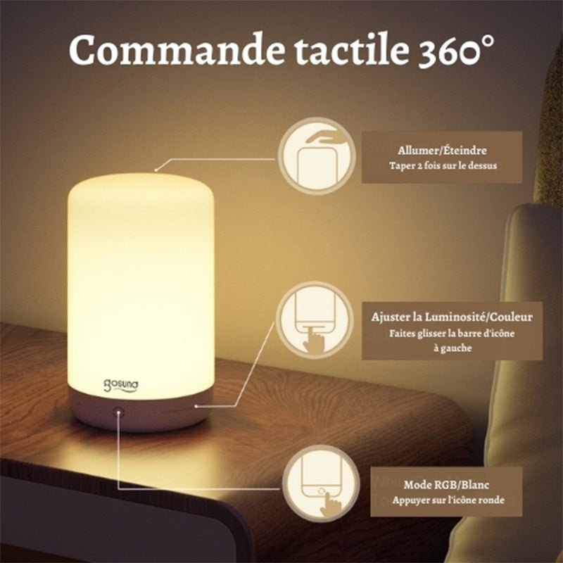 Lampe connectée Wifi RGBW 2A Dimmable Tactile - Silumen