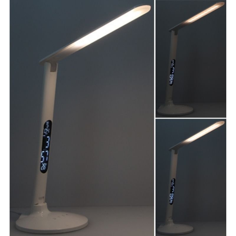 Lampe de bureau LED tactile 7W variable avec horloge et thermomètre - Silumen