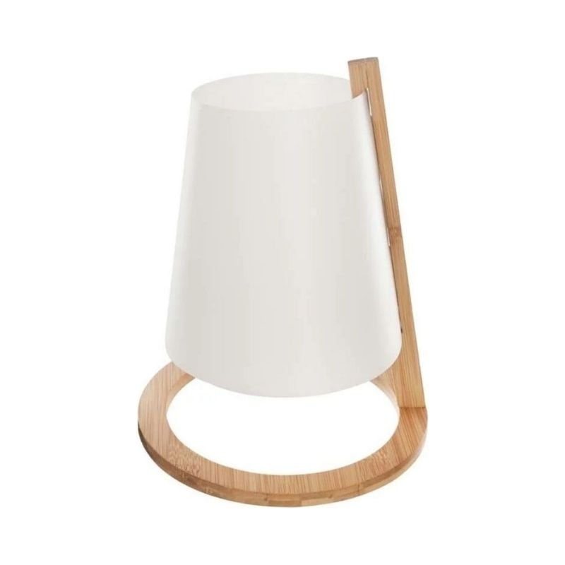 Lampe de Chevet Bambou Naturel 26cm Blanc - Silumen