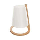 Natuurlijke bamboe bedlamp 26 cm wit