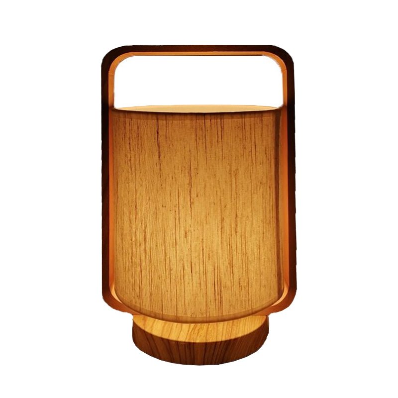 Lampe de Chevet Bois avec abat jour en lin H.33 cm - Silumen