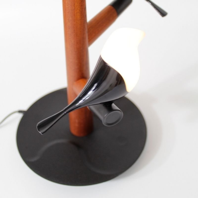 Lampe de Chevet Design Oiseau avec Chargeur Sans fil et Porte Accessoires - Silumen