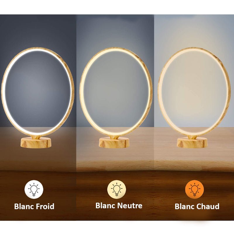 Lampe de Chevet LED Bambou Tactile 16W Dimmable - Silumen