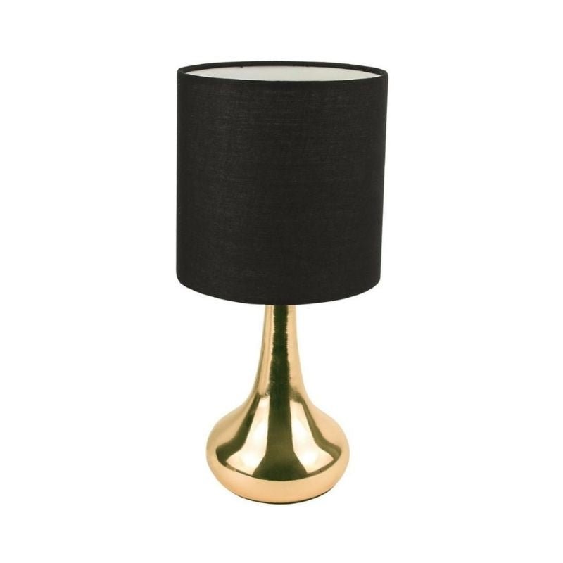Lampe de Chevet Tactile Design Doré Noir 32cm - Silumen