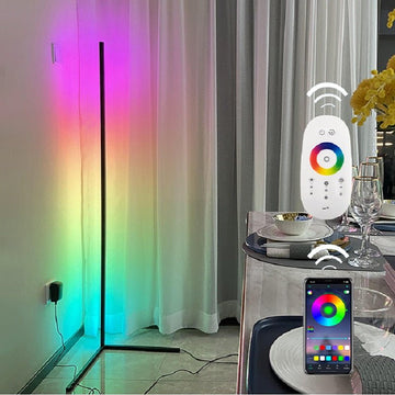 WIFI RGB Connected Designer Steh-Neonlampe 140 cm mit Fernbedienung –  Silumen