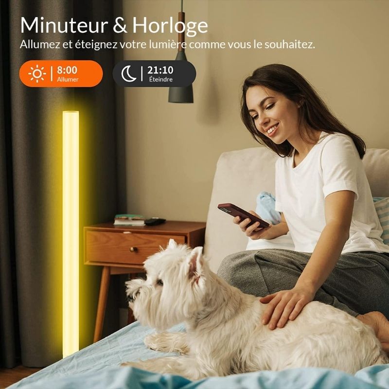 Lampe sur Pied Connectée Wifi RGBW 90cm 22W - Silumen