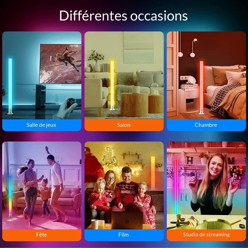 Lampe sur Pied Connectée Wifi RGBW 90cm 22W - Silumen