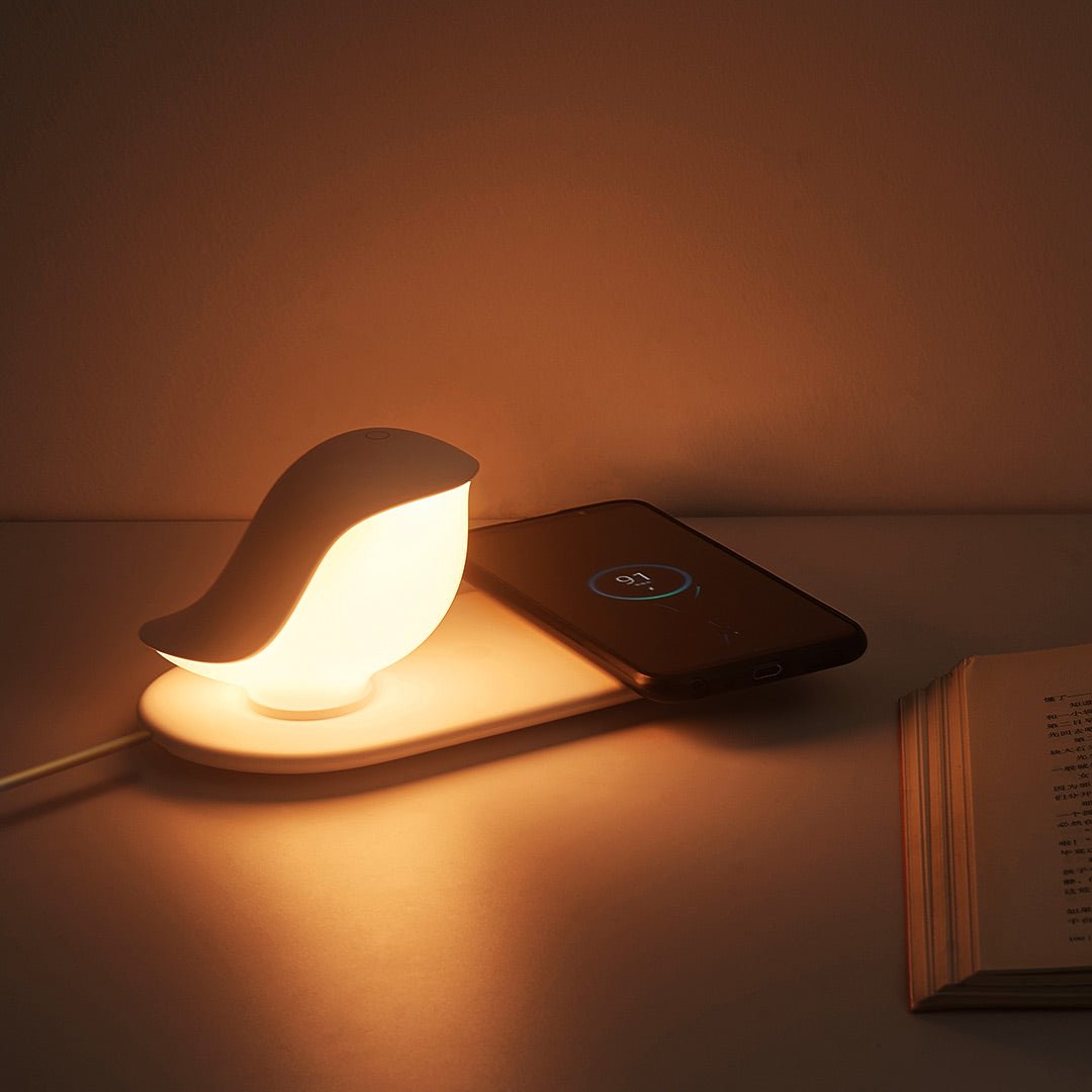 Lampe Veilleuse Rechargeable Variable avec induction, Oiseau - Silumen