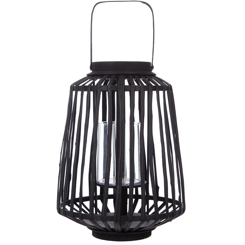 Lanterne Déco en Rotin et Verre pour Bougie 12cm - Silumen
