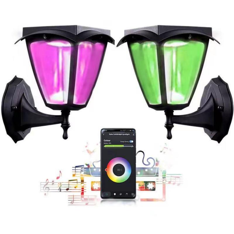 Lanterne Solaire Connectée Murale RGBW IP54 - Silumen