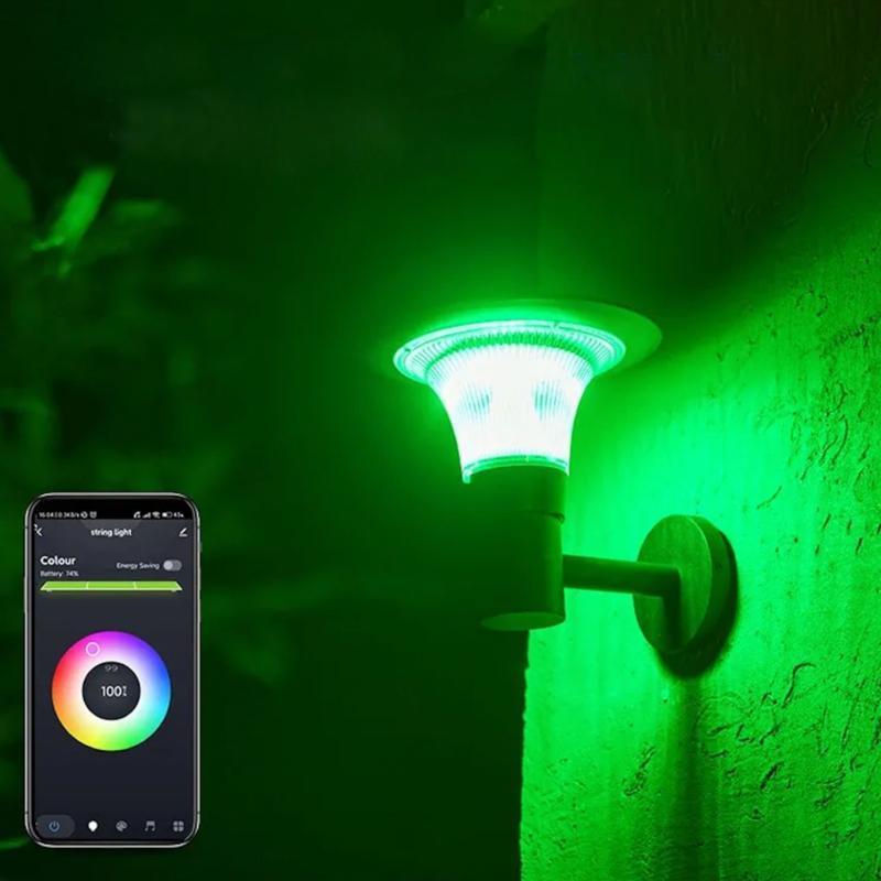 Lanterne Solaire Connectée Murale UFO RGBW IP65 - Silumen