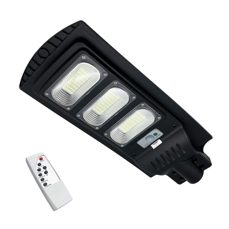 Luminaire LED urbain solaire 72W IP65 Dimmable (Barre métallique + télécommande incluses) - Silumen