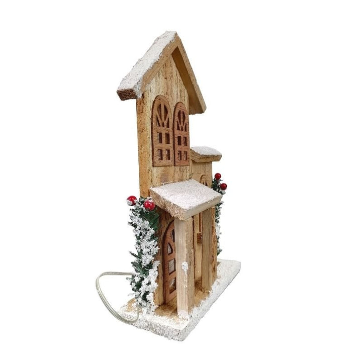 Maison en bois 5LED 27cm - Silumen