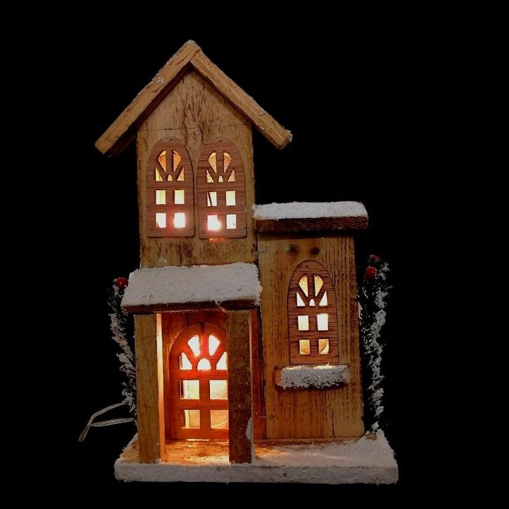 Maison en bois 5LED 27cm - Silumen