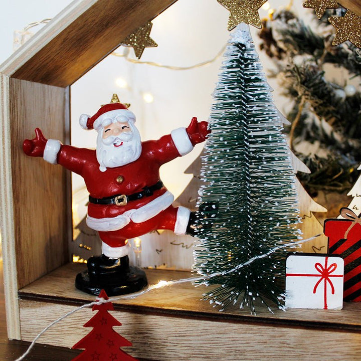 Maison Père Noël en bois 26x24cm - Silumen