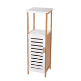 Gabinete de estantería H95cm con puerta de bambú