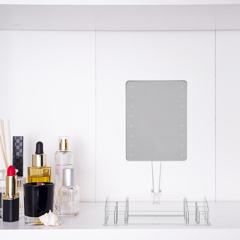 Miroir LED pivotant avec rangement bijoux Rectangle - Silumen