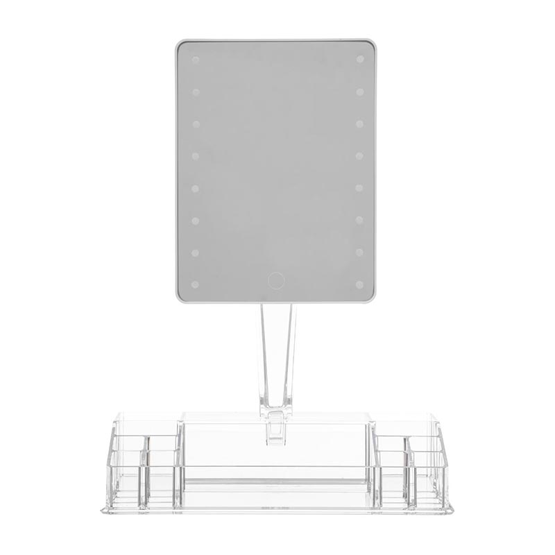 Miroir LED pivotant avec rangement bijoux Rectangle - Silumen