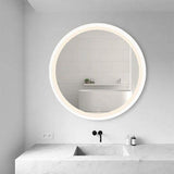 Round LED mirror 32W 58cm + White touchdown switch for bathrooms