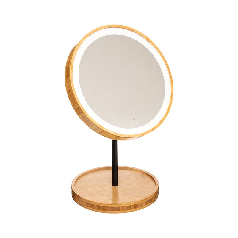 Miroir Lumineux Maquillage en Bambou Dimmable à Poser - Silumen