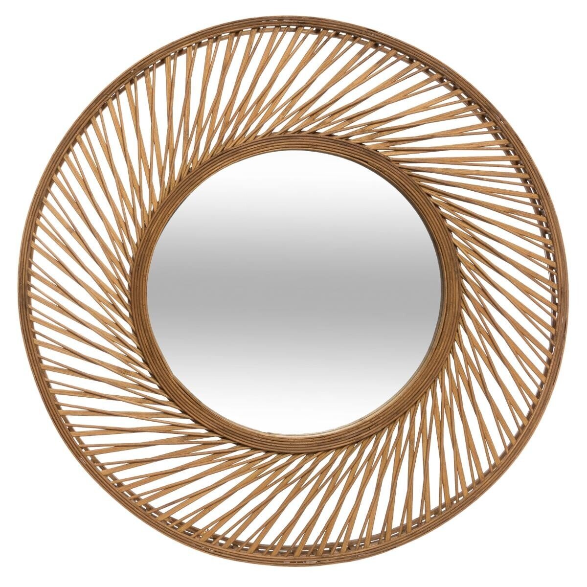 Miroir Rond en Bambou 72 cm - Silumen