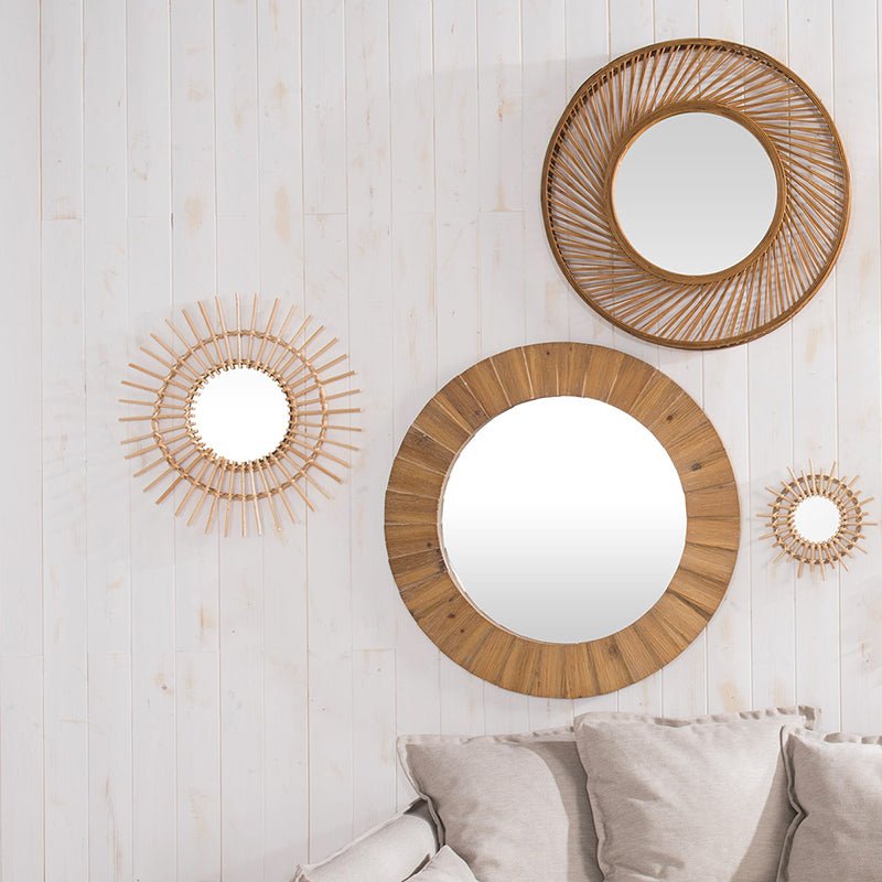 Miroir Rond en Bois 83cm - Silumen