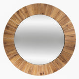 Espelho de madeira redondo de 83 cm