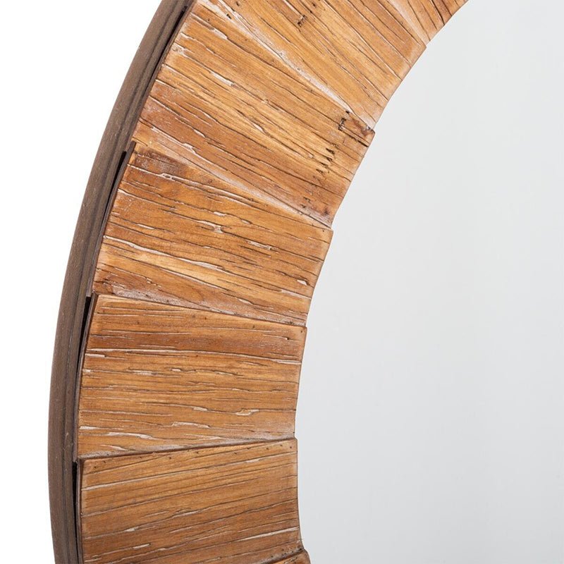 Miroir Rond en Bois 83cm - Silumen