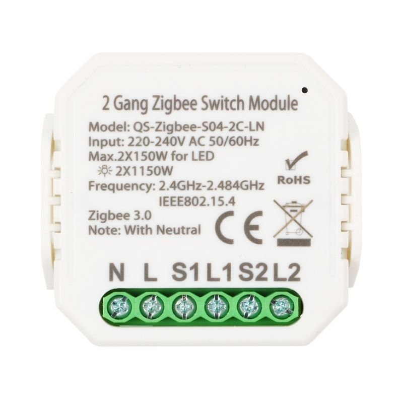 Module Double Interrupteur Wifi Blanc - Silumen