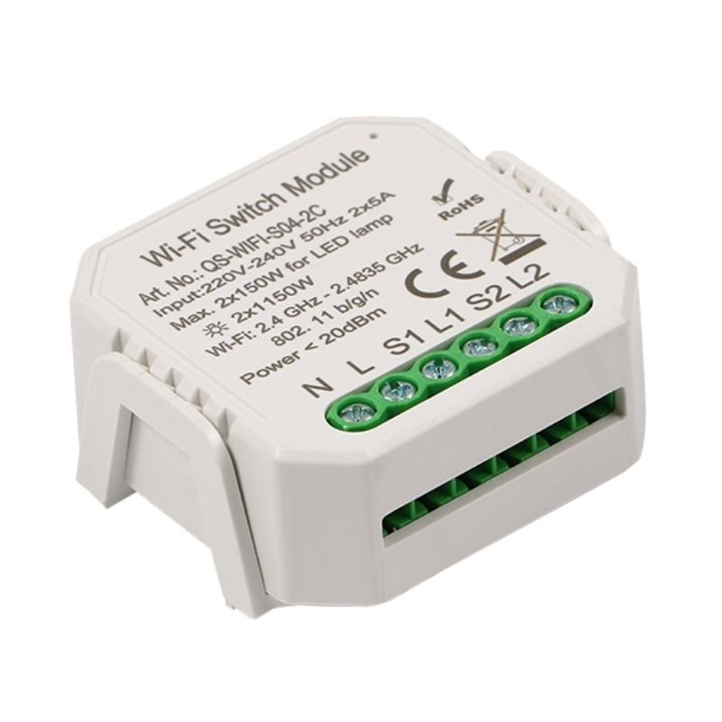 Module Double Interrupteur Wifi Blanc - Silumen