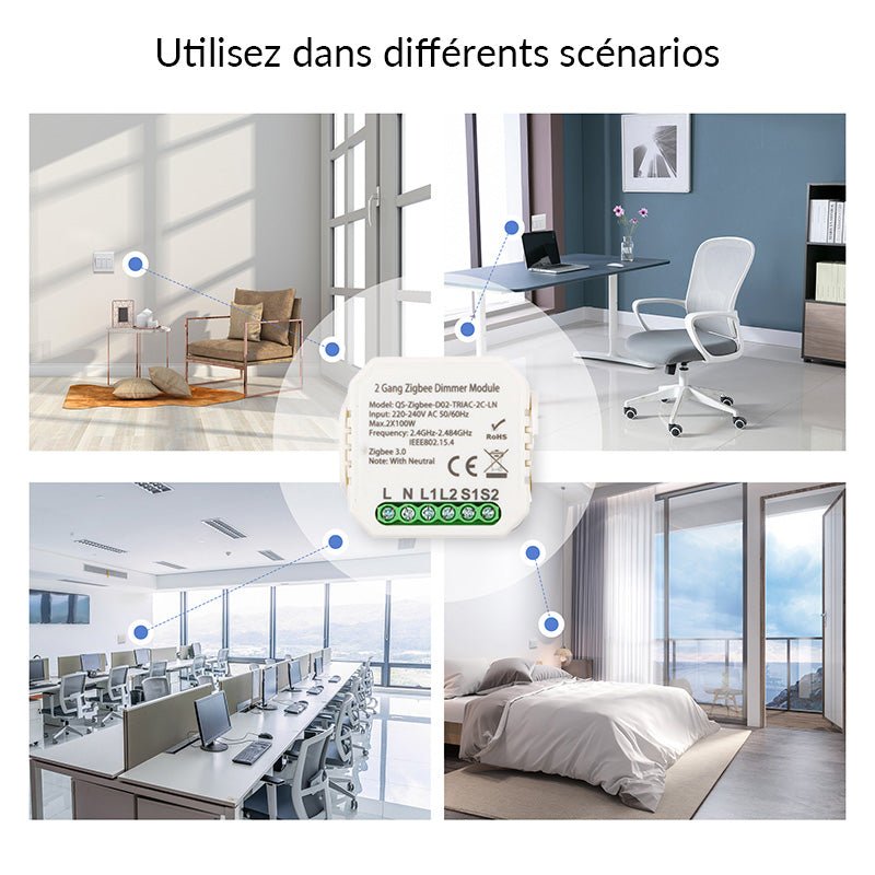 Module Double Variateur Wifi TRIAC - Silumen