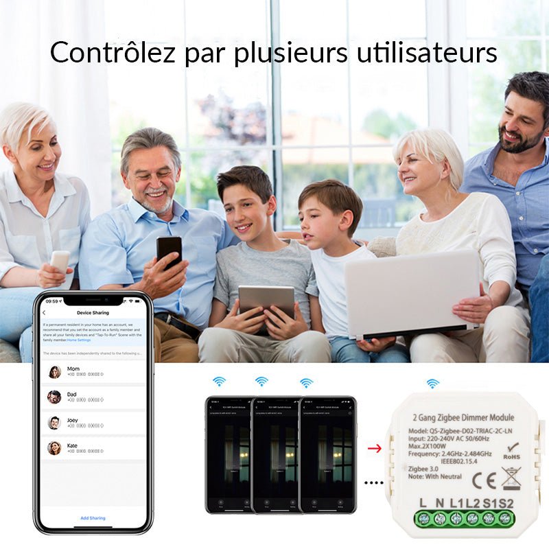 Module Double Variateur Wifi TRIAC - Silumen