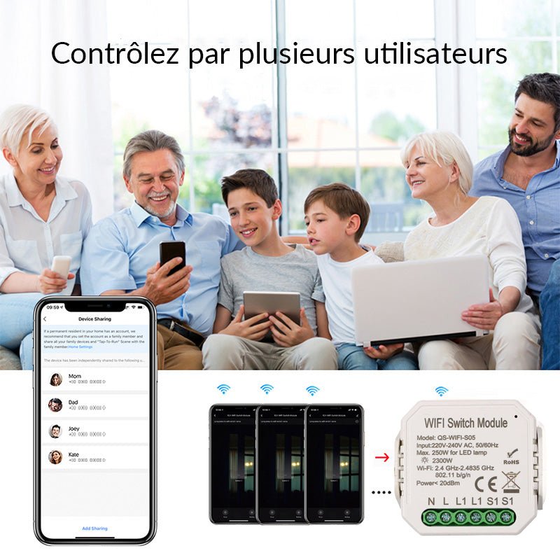 Module Interrupteur wifi avec Wattmètre - Silumen