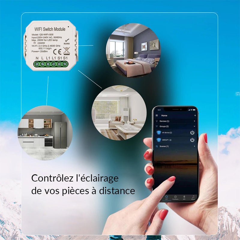 Module Interrupteur wifi avec Wattmètre - Silumen