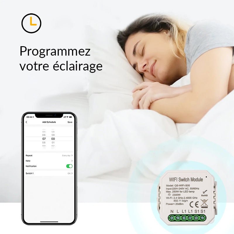 Module Interrupteur wifi avec Wattmètre - Silumen