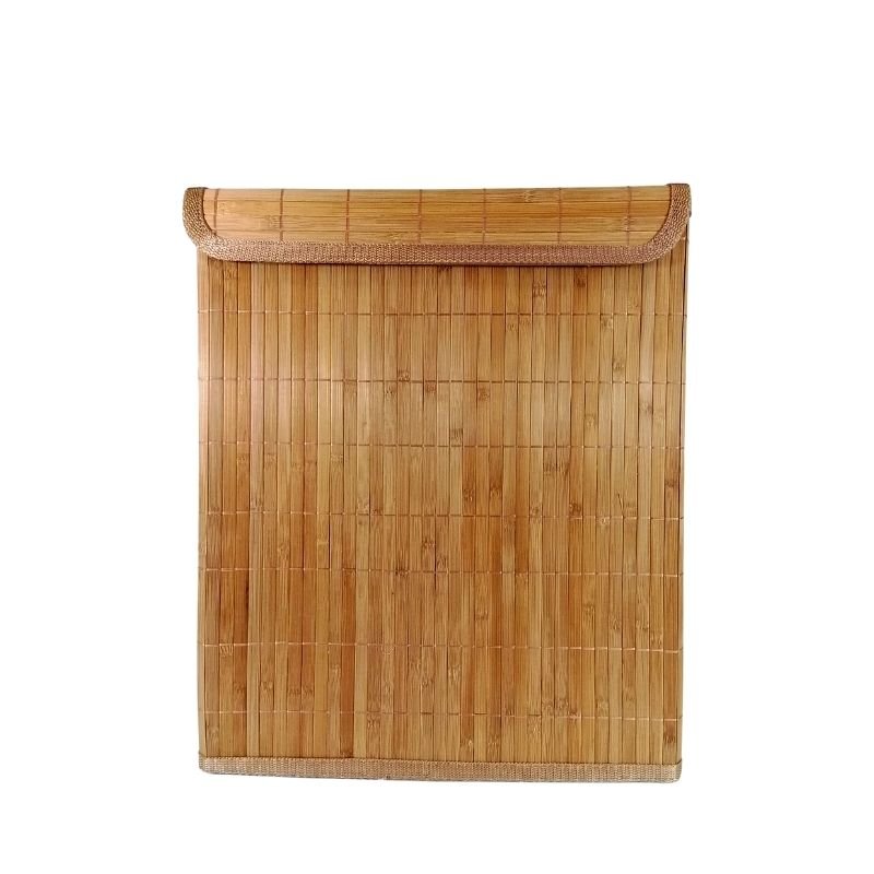 Panier à linge avec couvercle en bambou NATUREL - Silumen