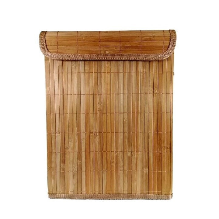 Panier à linge avec couvercle en bambou NATUREL - Silumen