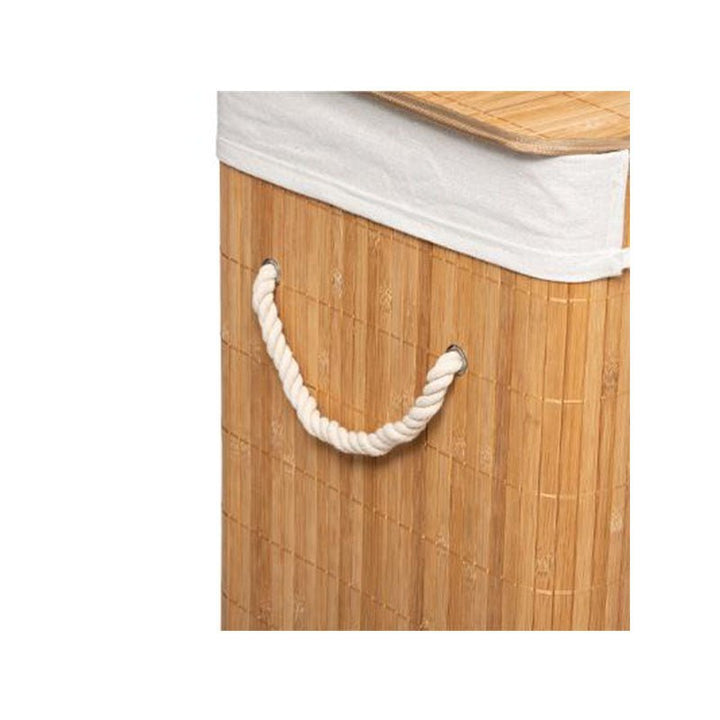 Panier à linge en bambou et tissu 41x30x50 cm - Silumen
