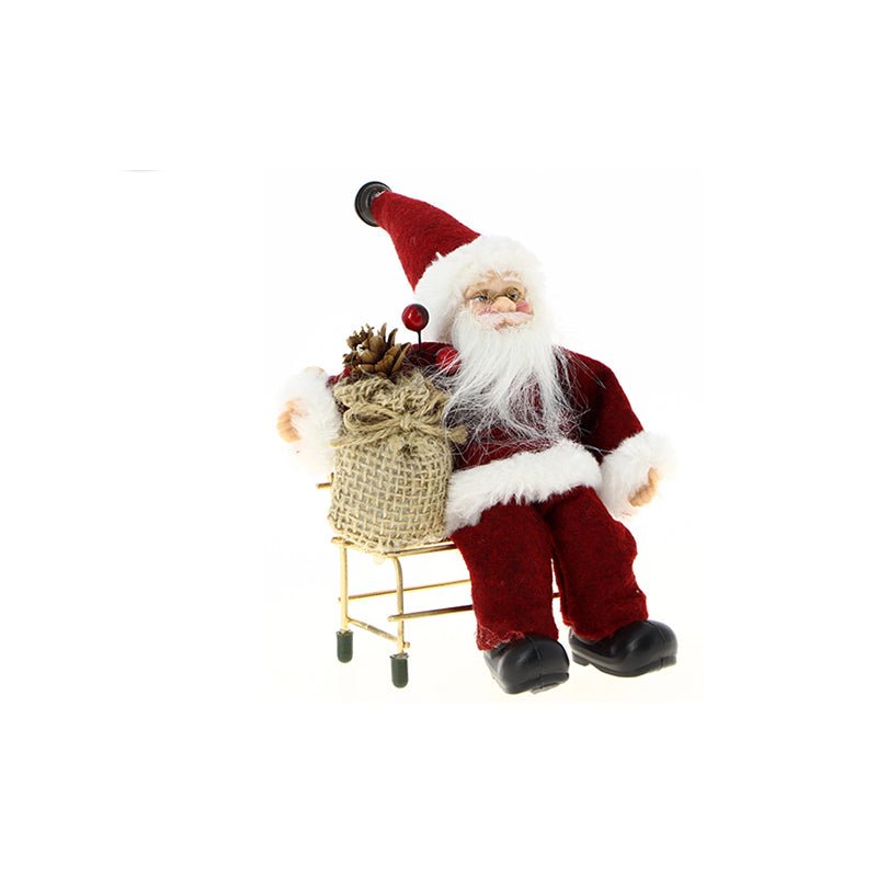 Père Noël assis sur Banc 19cm - Silumen