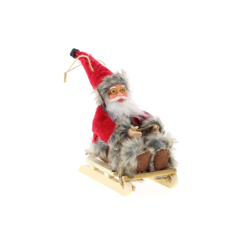 Père Noël assis sur Luge 16cm - Silumen