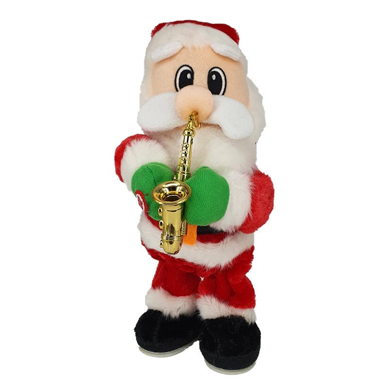 Père Noël Automate Saxophoniste Dansant H. 35cm - Silumen