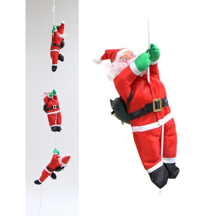 Père Noël grimpeur et sa hotte 30,5 cm x3pcs - Silumen