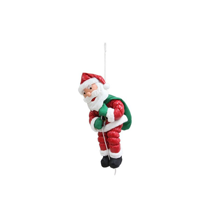 Père Noël Grimpeur sur Corde 60cm - Silumen