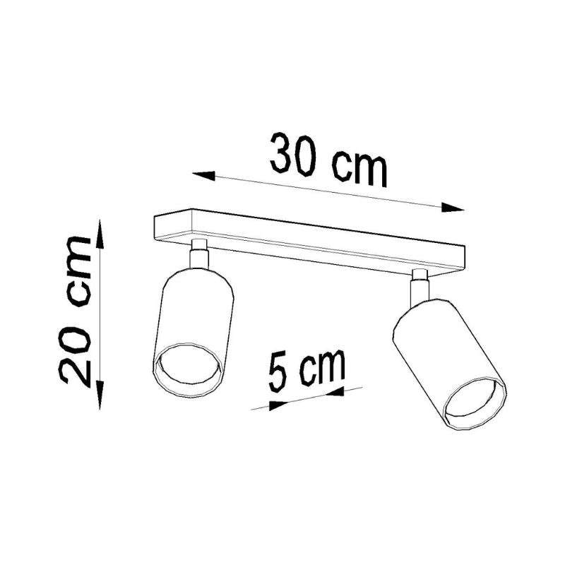 Plafonnier 2 Spots Orientables Bois pour Ampoule GU10 - Silumen
