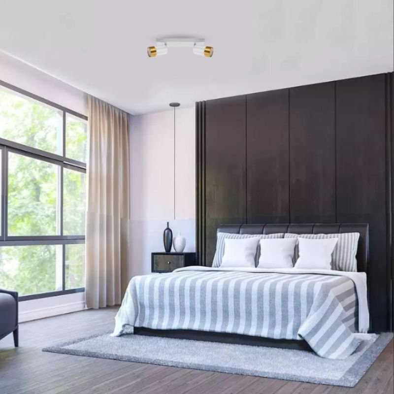 Plafonnier 2 Spots Orientables OR pour Ampoule GU10 - Silumen